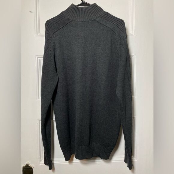 Oscar De La Renta Men’s Quarter Zip Cable Knit Sweater in Gray Sz Large - Picture 8 of 11